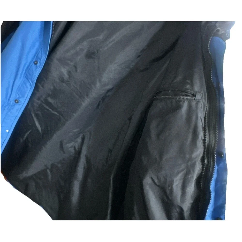 The North Face HyVent Hooded Rain Jacket Mens XL Blue Black Waterproof Coat